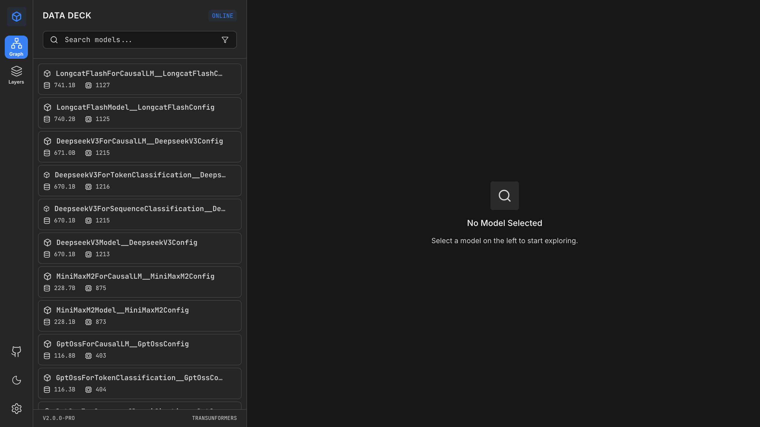 Transunformers live interface overview